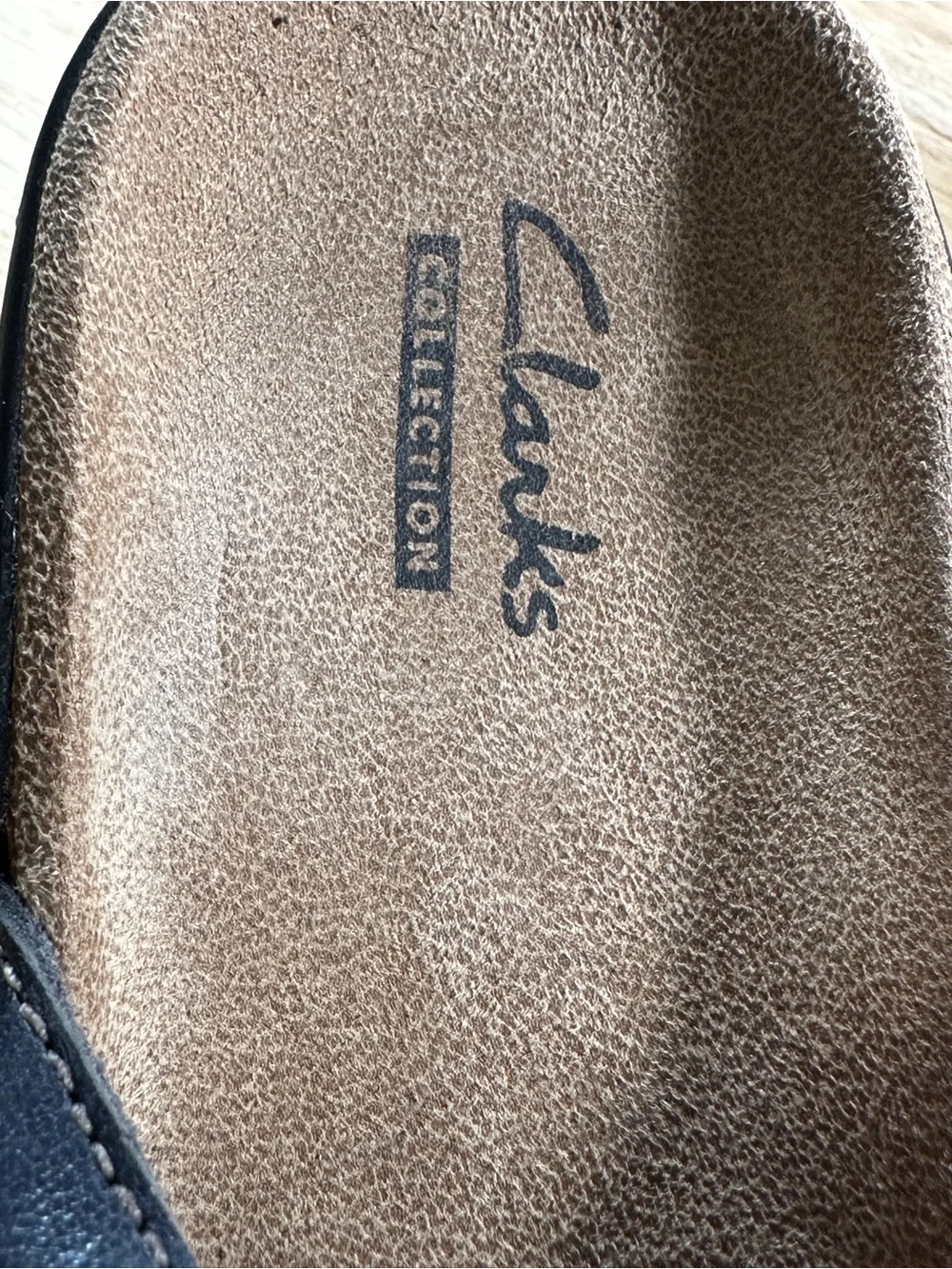 Clarks Navy Blue Leather Strappy Slingback Sandals